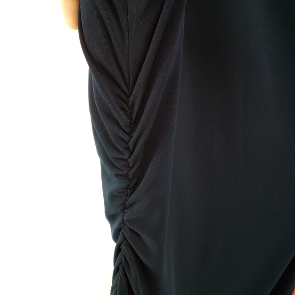 Connected Apparel Coral Pink Navy Blue Sheath Dress Spandex Blend 16 Cap Sleeves - Picture 4 of 8